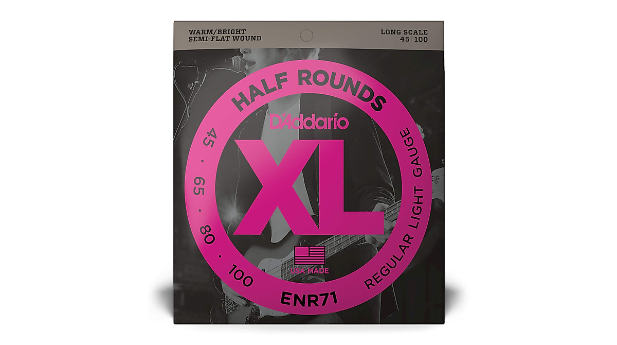 D'Addario XL Half Rounds Bass Strings ENR71 - Optimized for Long Scale