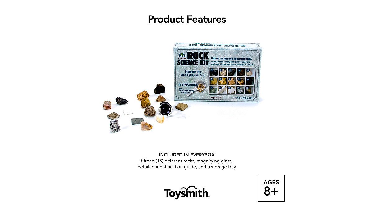 STEM Rock Science Kit for Kids - Geology & Mineral Specimens