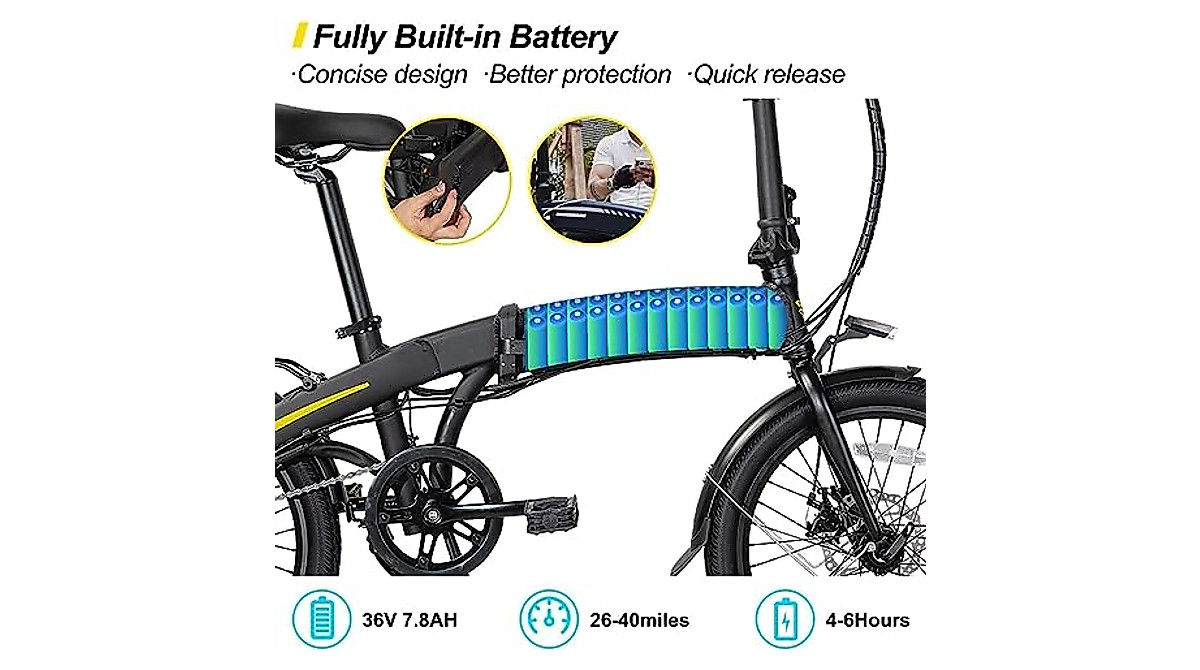 HILAND Rockshark 20-inch Foldable Electric Bike for Adults