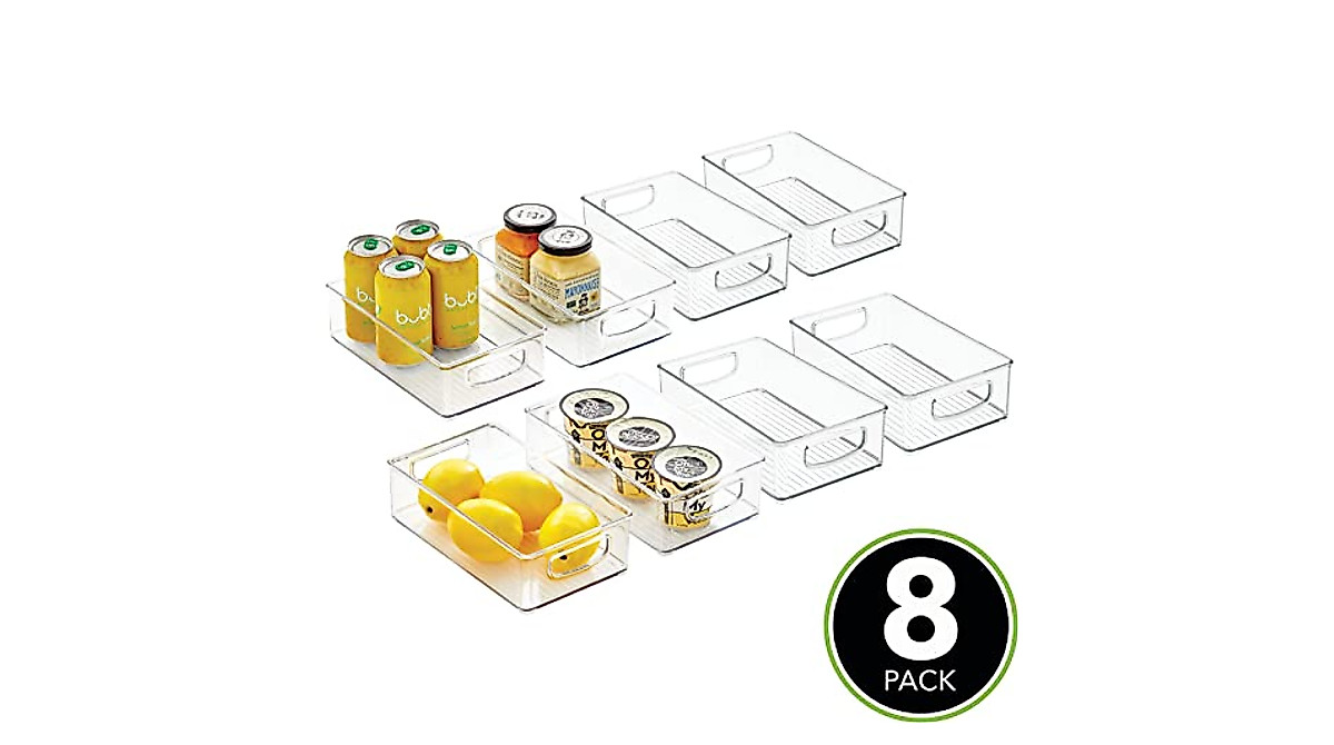 mDesign Small Plastic Storage Bins - Organize Pantry & Kitchen