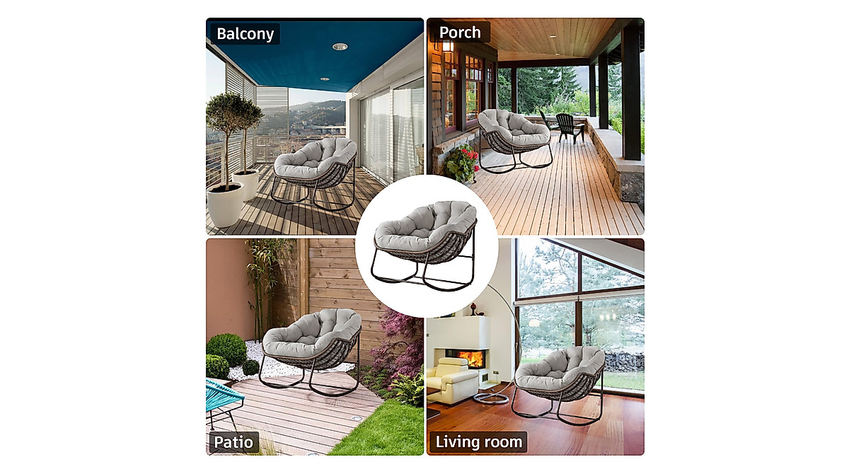 Comfy Oversized Rocking Chair for Indoor & Outdoor Use