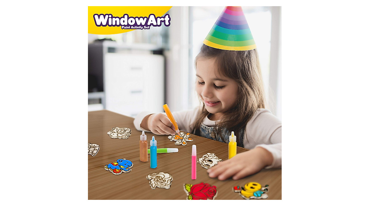 Creative Kids Window Paint Art Kit - Make Your Own Suncatchers Set