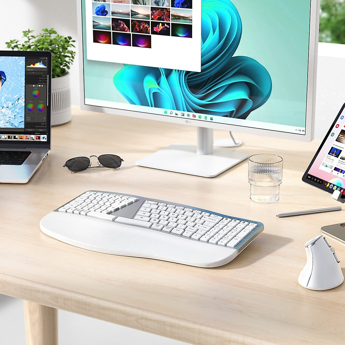 PEIOUS Ergonomic Bluetooth Keyboard for Comfort & Productivity