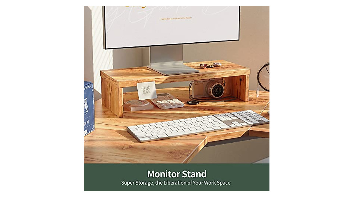 FEZIBO L Shaped Standing Desk - Electric Corner Sit-Stand Workspace