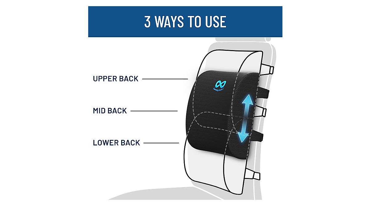 Everlasting Comfort Lumbar Support Pillow for Office & Car Chairs