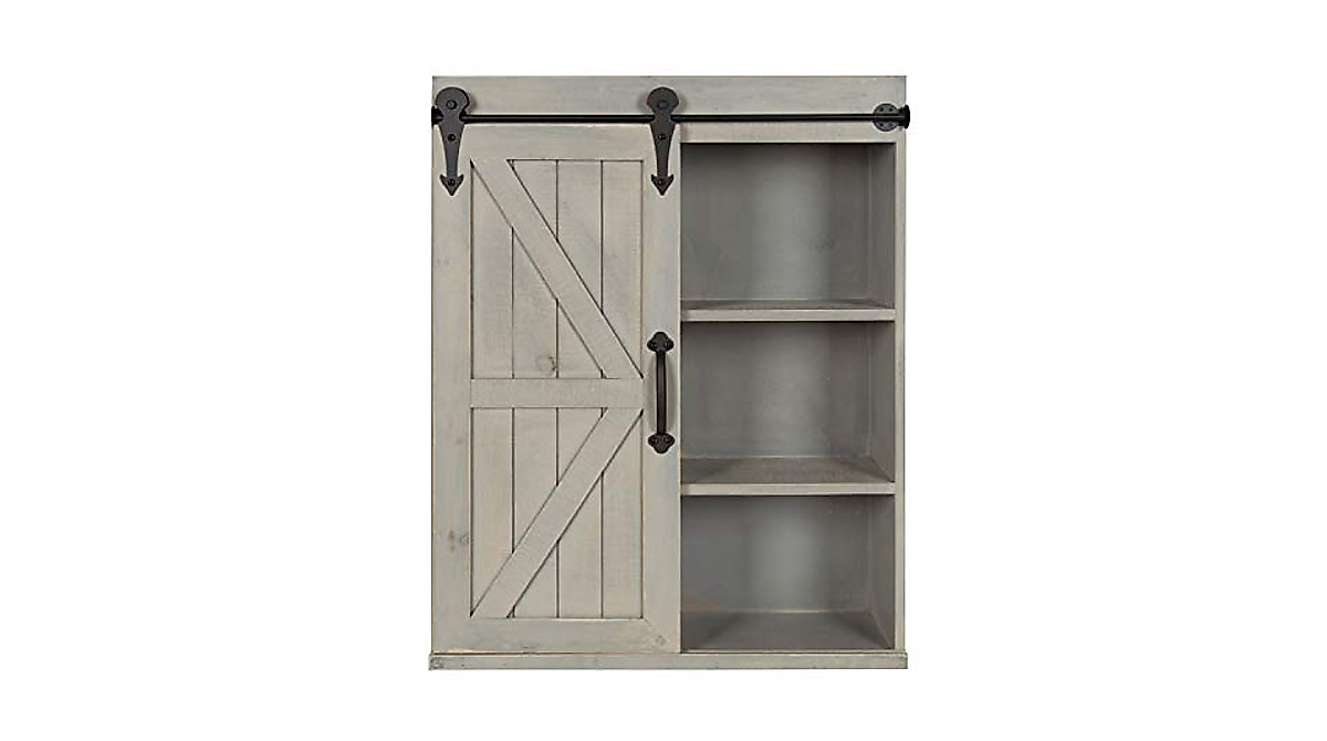 Kate and Laurel Cates Wall Storage Cabinet - Rustic & Space-Saving