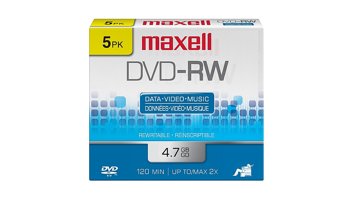 Maxell 635125 DVD-RW Disc - High Capacity & Rewritable