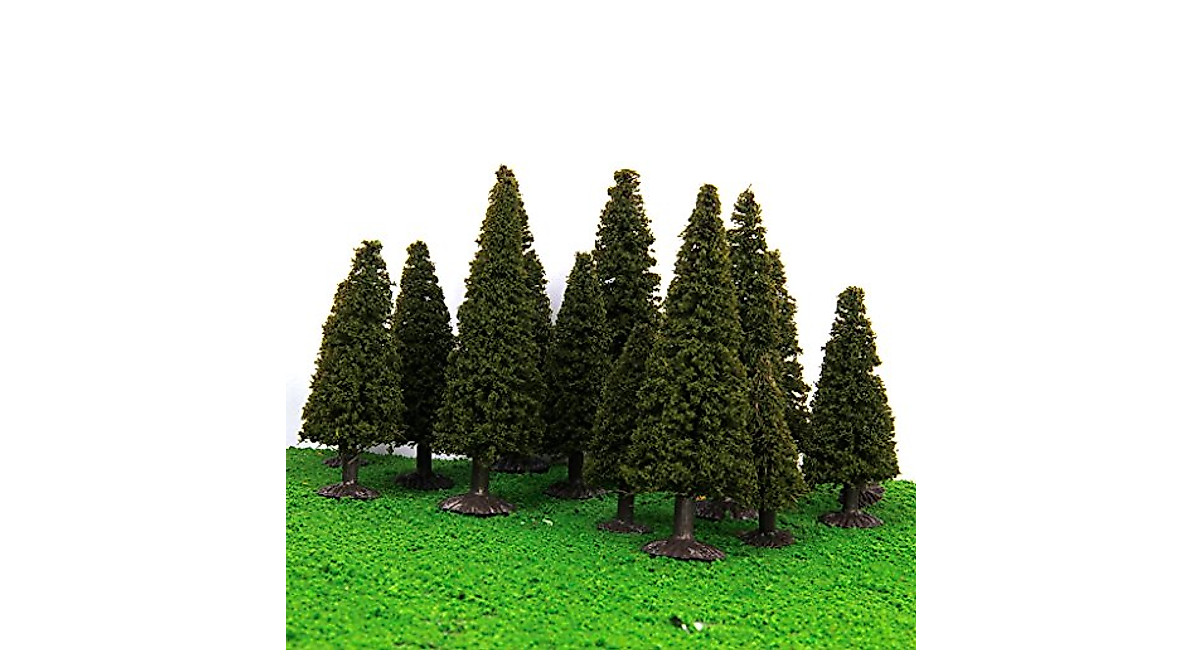 15pcs Realistic Model Cedar Trees for DIY Scenery