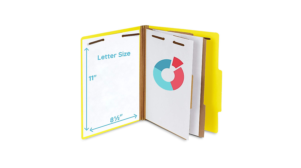 Durable Yellow Classification Folders with Dividers for Office Use