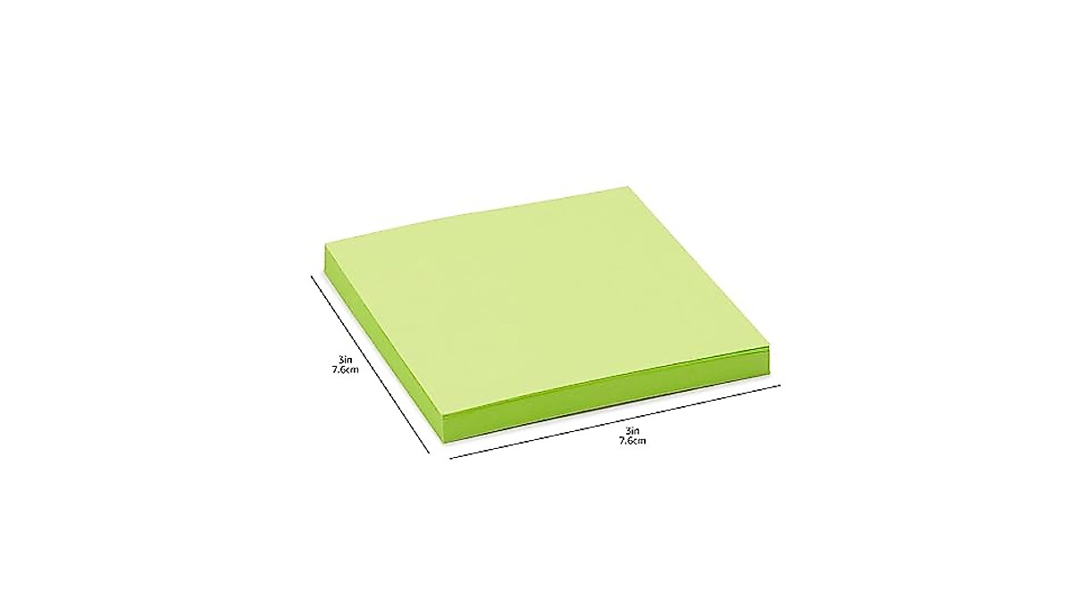 Amazon Basics 3x3 Inch Sticky Notes - 12 Pack