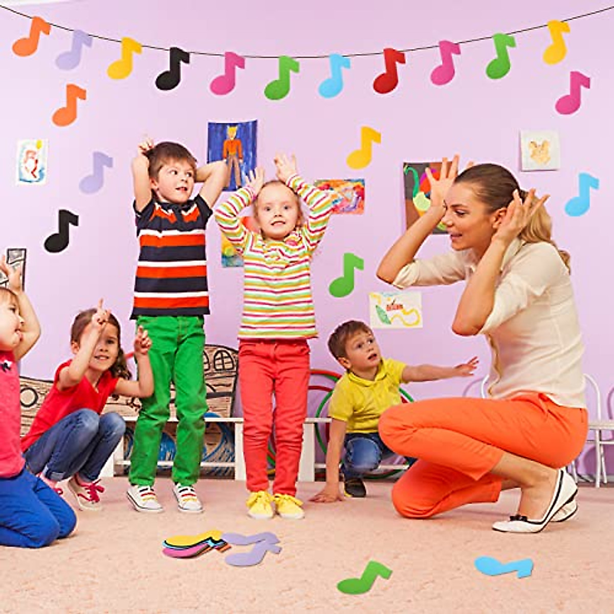 72 Pcs Colorful Music Note Cutouts for Parties & Decor
