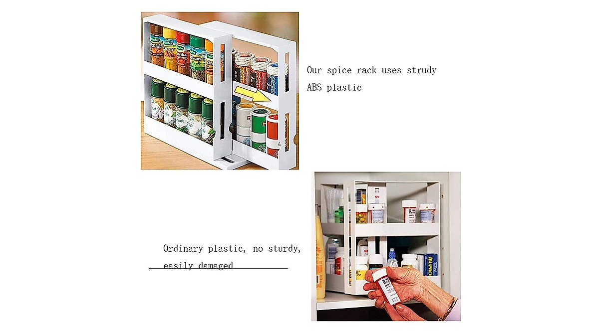 Veizn Two-Tier Rotating Spice Rack for Kitchen & Bathroom Storage