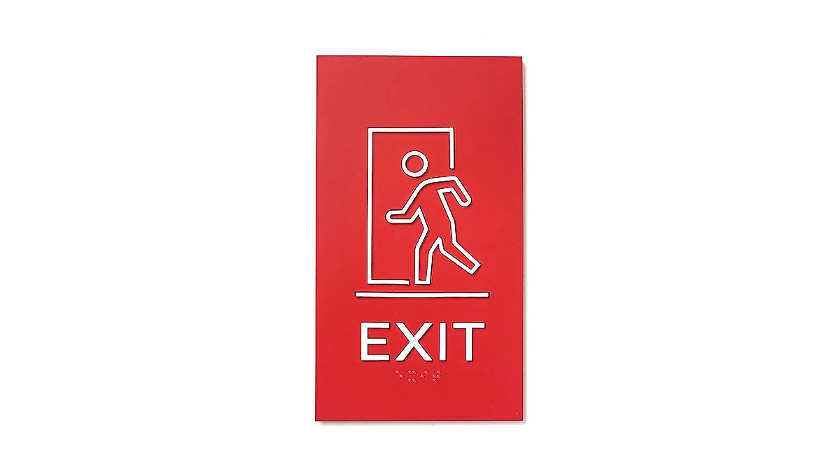 Kubik Letters Premium Exit Sign - ADA Compliant Design