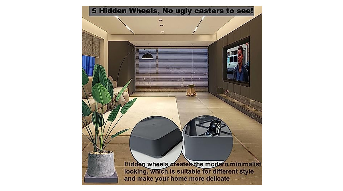 Heavy Duty Plant Roller Base with Invisible Casters - 12in Square Stand