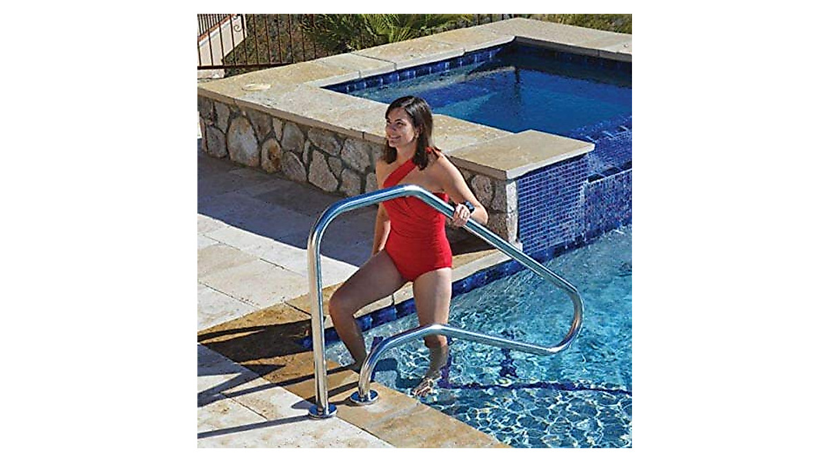 Inter-Fab 5-Bend Pool Stair Rail - Rust-Resistant Stainless Steel